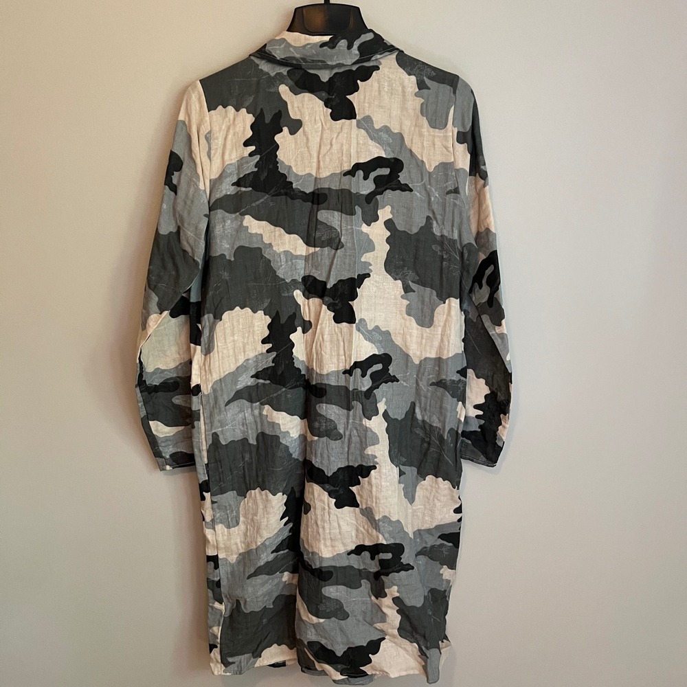 Mystree Women Camo Cotton Duster Longline Jacket Streetwear Utility Chic Edgy - Picture 8 of 8